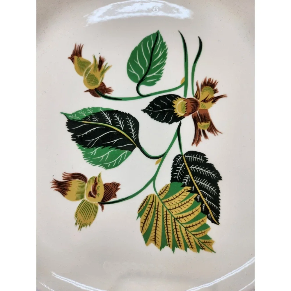Ballerina China Hazelnut Potteries Leaves & Nuts Set of 7 Dessert Plates
